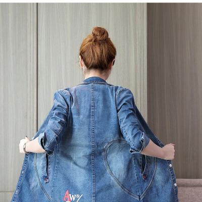 ÁO KHOÁC JEAN FORM DÀI IN CHỮ - NK326